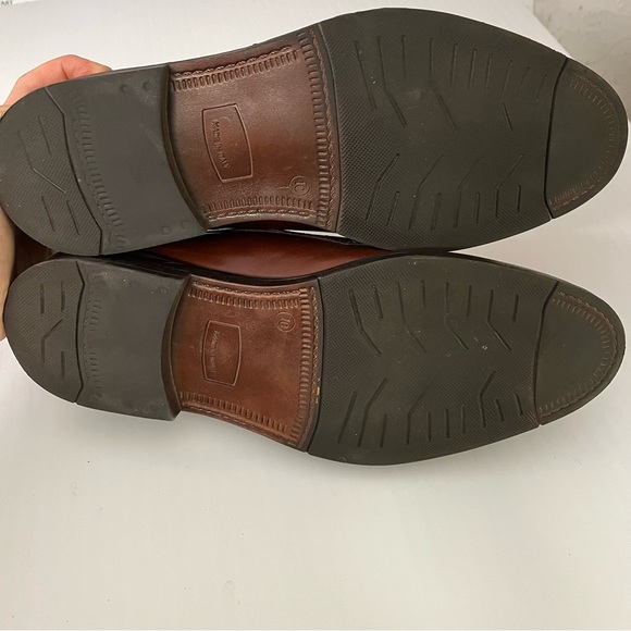 Vintage italian leather monk strap Brown Shoes slip on loafer - Picture 8 of 8